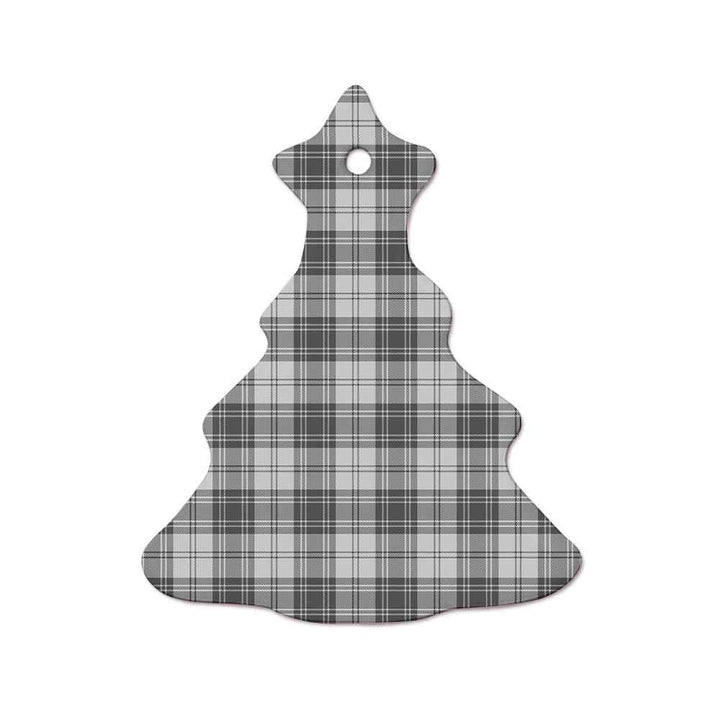 Scottish Douglas Grey Modern Clan Tartan Ceramic Ornament  Tree Shape Tartan Plaid