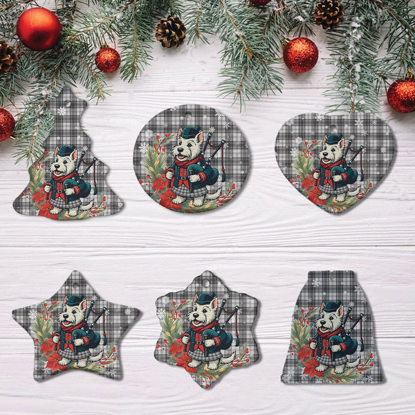 Scottish Douglas Grey Modern Clan Tartan Ceramic Ornament Cute Scottish Terrier Dog All Style Tartan Plaid