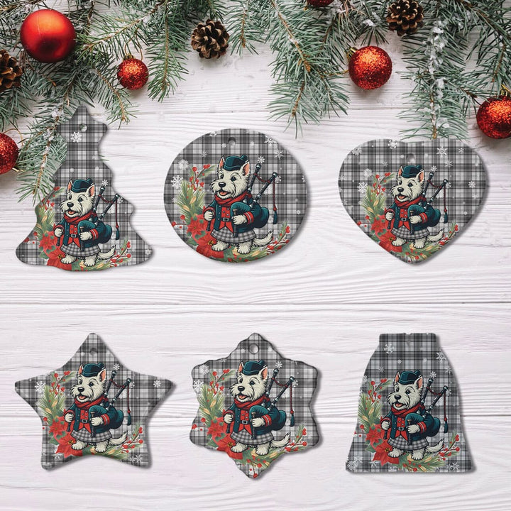 Scottish Douglas Grey Modern Clan Tartan Ceramic Ornament Cute Scottish Terrier Dog All Style Tartan Plaid