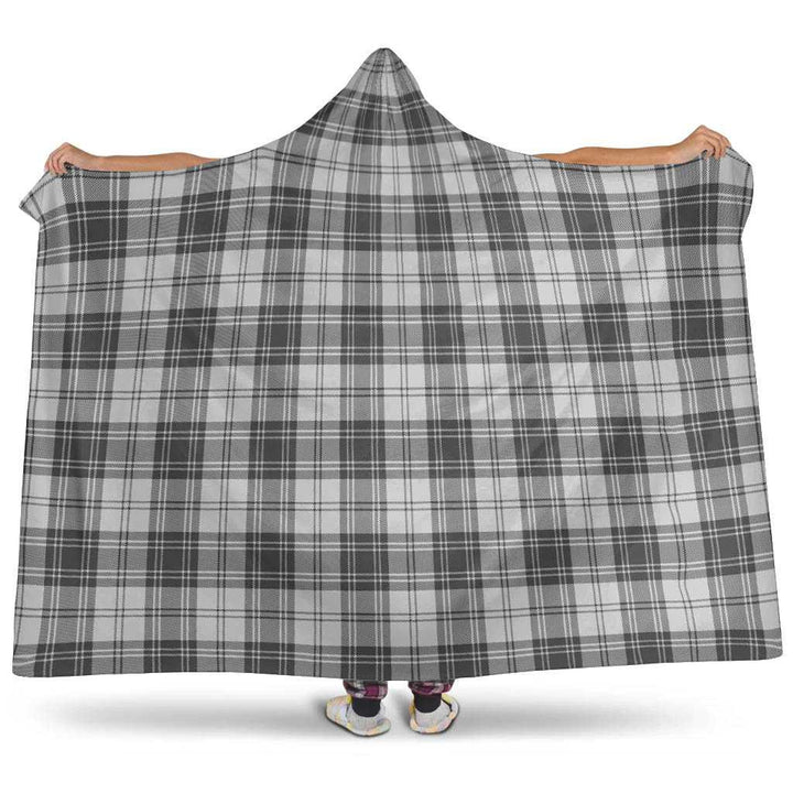 Scottish Douglas Grey Modern Clan Tartan Hooded Blanket Tartan Plaid 1