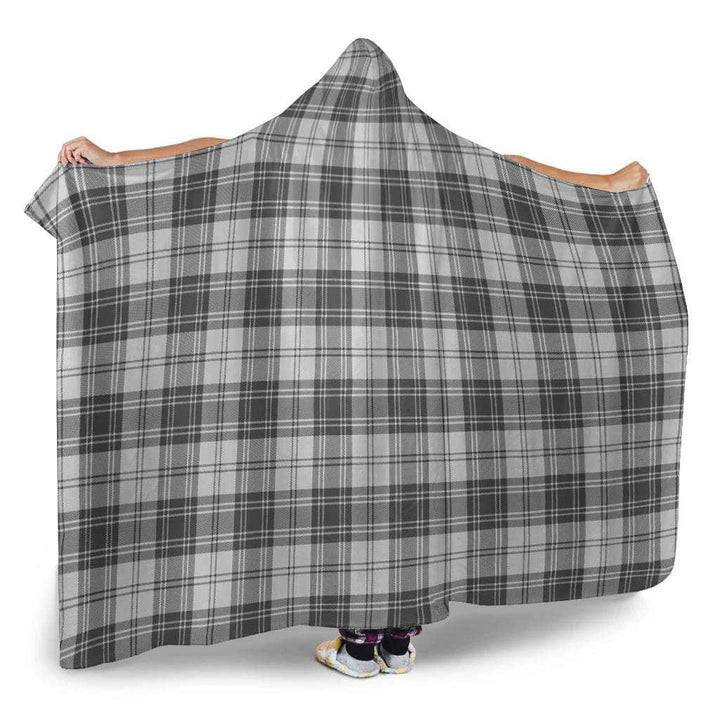 Scottish Douglas Grey Modern Clan Tartan Hooded Blanket Tartan Plaid 2