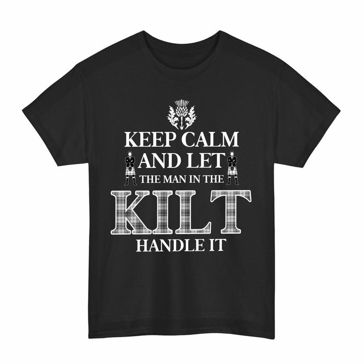 Scottish Douglas Grey Modern Clan Tartan T-Shirt - Keep Calm Tartan Plaid Black Color