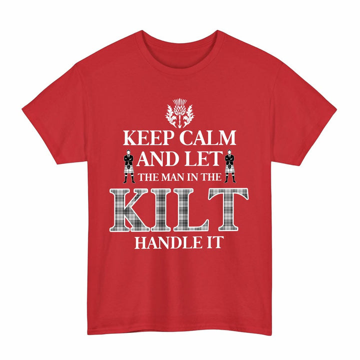 Scottish Douglas Grey Modern Clan Tartan T-Shirt - Keep Calm Tartan Plaid Red Color