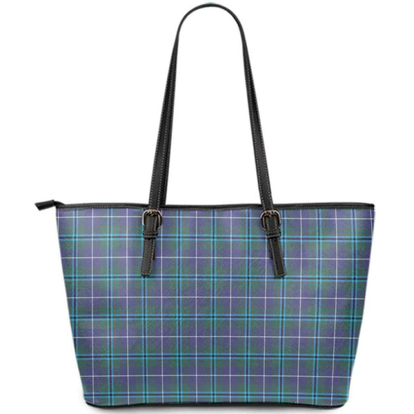 Scottish Douglas Modern Clan Tartan Leather Tote Tartan Plaid