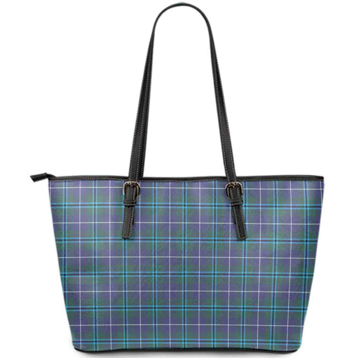 Scottish Douglas Modern Clan Tartan Leather Tote Tartan Plaid