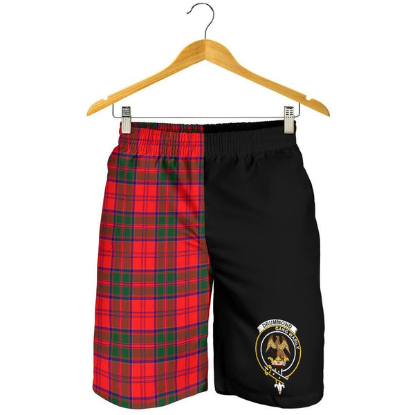 Scottish Drummond Clan Crest Tartan Half of Me Men's Shorts