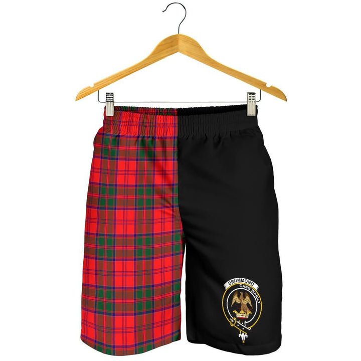 Scottish Drummond Clan Crest Tartan Half of Me Men's Shorts