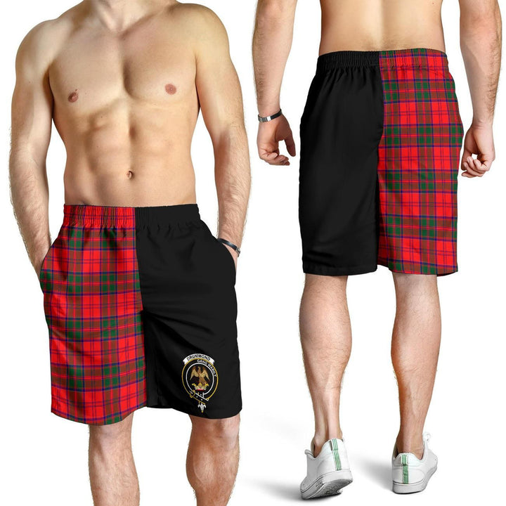 Scottish Drummond Clan Crest Tartan Half of Me Men's Shorts