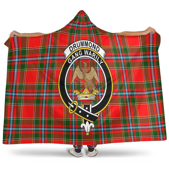 Scottish Drummond Clan Crest Tartan Hooded Blanket Tartan Plaid 1