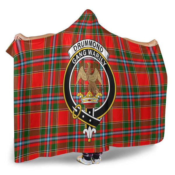 Scottish Drummond Clan Crest Tartan Hooded Blanket Tartan Plaid 2