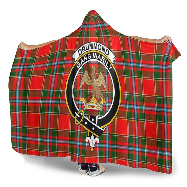 Scottish Drummond Clan Crest Tartan Hooded Blanket Tartan Plaid 3