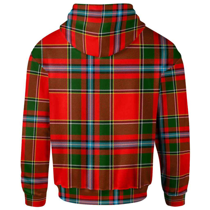 Scottish Drummond Clan Crest Tartan Hoodie Back Side Tartan Plaid