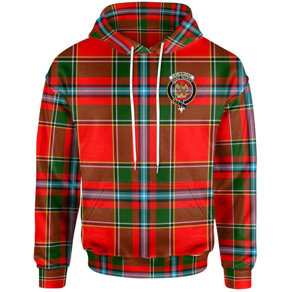 Scottish Drummond Clan Crest Tartan Hoodie Front Side Tartan Plaid