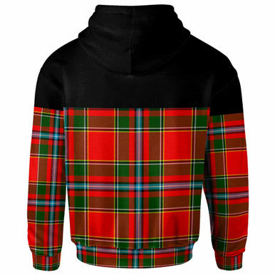 Scottish Drummond Clan Crest Tartan Hoodie - Horizontal Style Back Side Tartan Plaid