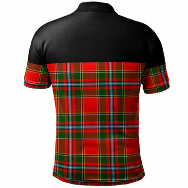 Scottish Drummond Clan Crest Tartan Polo Shirt - Horizontal Style Back Side Tartan Plaid