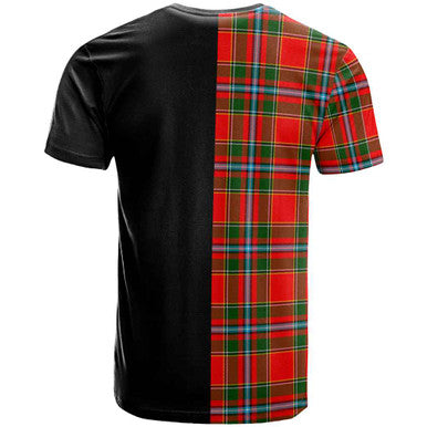 Scottish Drummond Clan Crest Tartan T-Shirt Half in Me Back Side Tartan Plaid