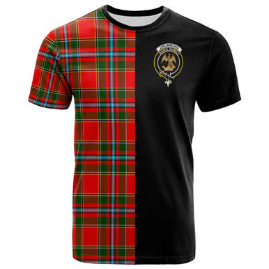 Scottish Drummond Clan Crest Tartan T-Shirt Half in Me Front Side Tartan Plaid