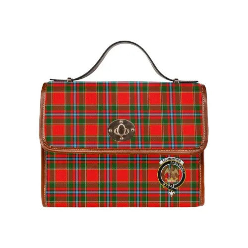 Scottish Drummond Clan Crest Tartan Waterproof Canvas Bag Tartan Plaid 1
