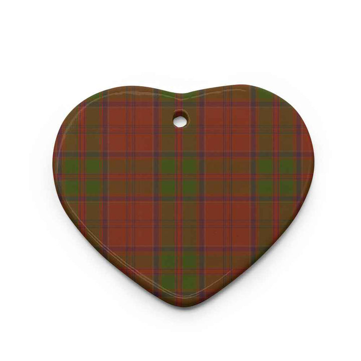 Scottish Drummond Clan Tartan Ceramic Ornament Heart Shape Tartan Plaid