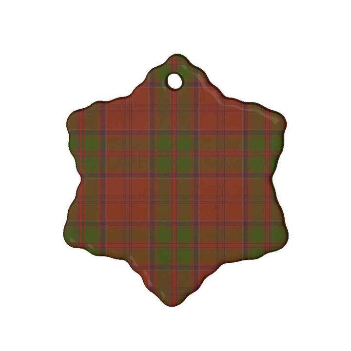 Scottish Drummond Clan Tartan Ceramic Ornament Snow Flake Shape Tartan Plaid