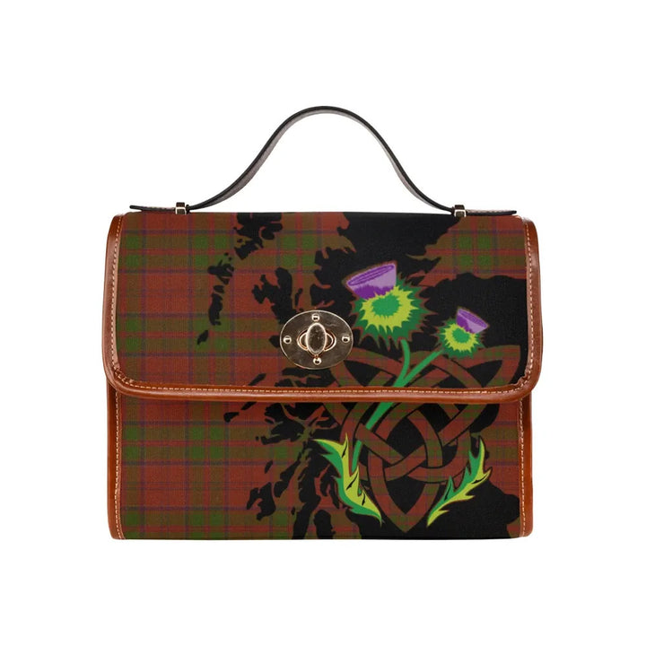 Scottish Drummond Clan Tartan Waterproof Canvas Bag With Thistle Tartan Plaid 1