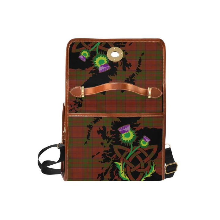 Scottish Drummond Clan Tartan Waterproof Canvas Bag With Thistle Tartan Plaid 6