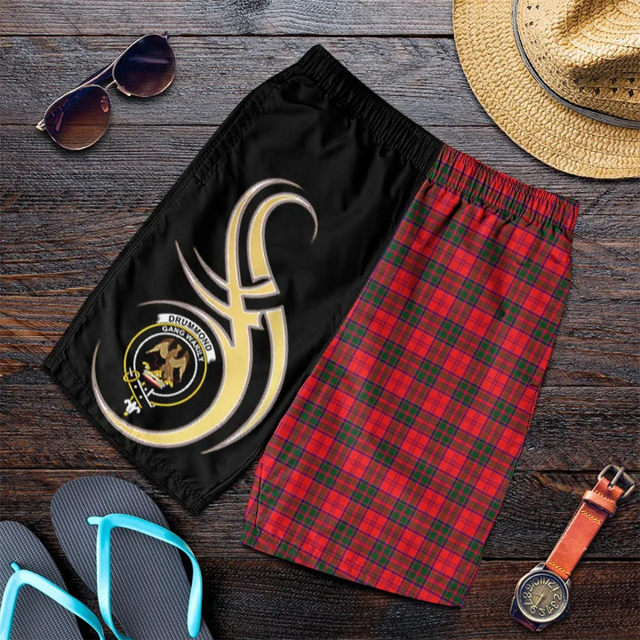 Scottish Drummond Modern Clan Crest Tartan Believe in Me Men's Shorts
