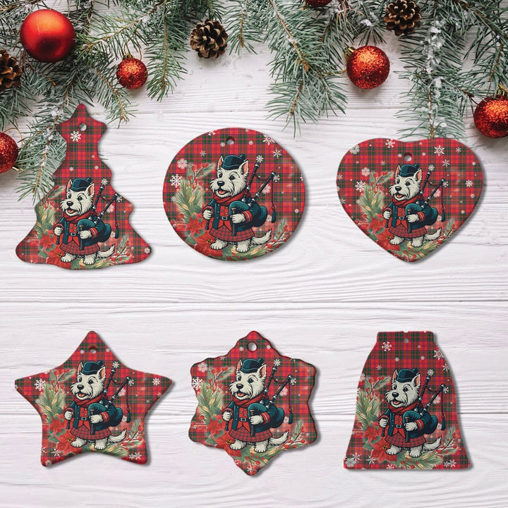 Scottish Drummond Modern Clan Tartan Ceramic Ornament Cute Scottish Terrier Dog All Style Tartan Plaid