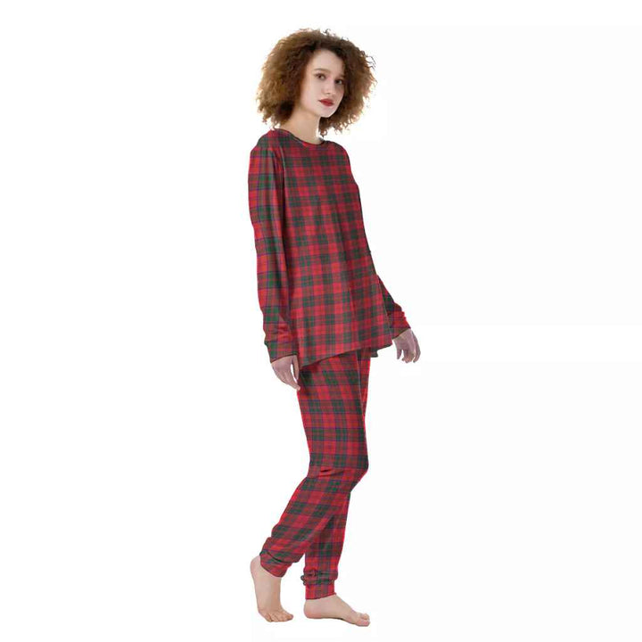 Scottish Drummond Modern Clan Tartan Pajama Set Women Front Side Tartan Plaid