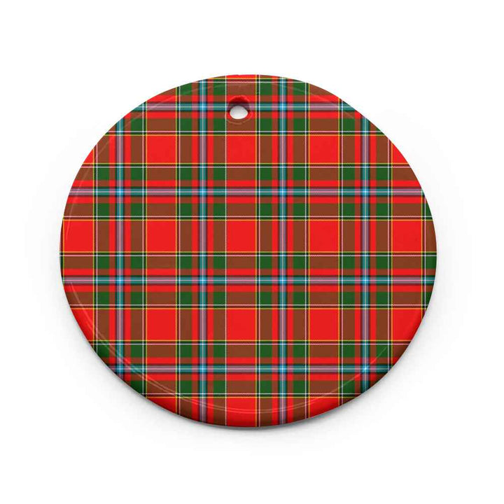 Scottish Drummond of Perth Clan Tartan Ceramic Ornament Circle Shape Tartan Plaid