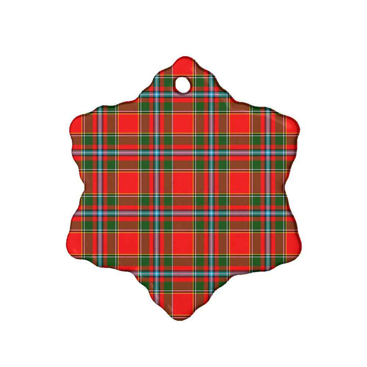 Scottish Drummond of Perth Clan Tartan Ceramic Ornament Snow Flake Shape Tartan Plaid
