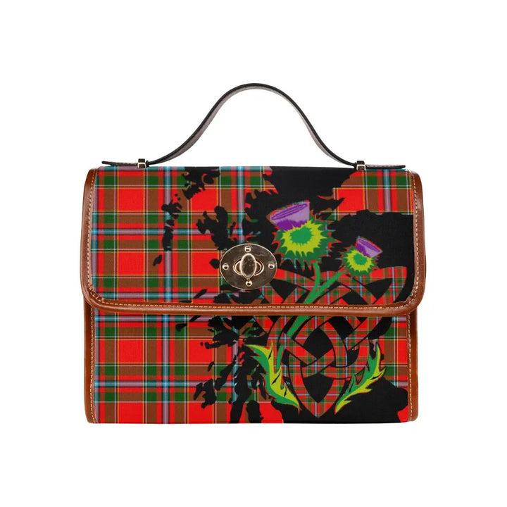 Scottish Drummond of Perth Clan Tartan Waterproof Canvas Bag With Thistle Tartan Plaid 1