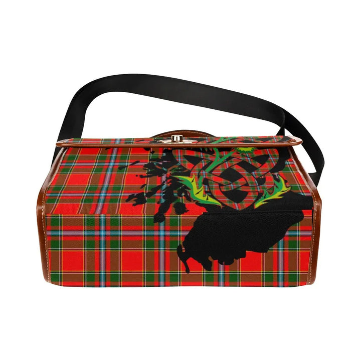Scottish Drummond of Perth Clan Tartan Waterproof Canvas Bag With Thistle Tartan Plaid 5