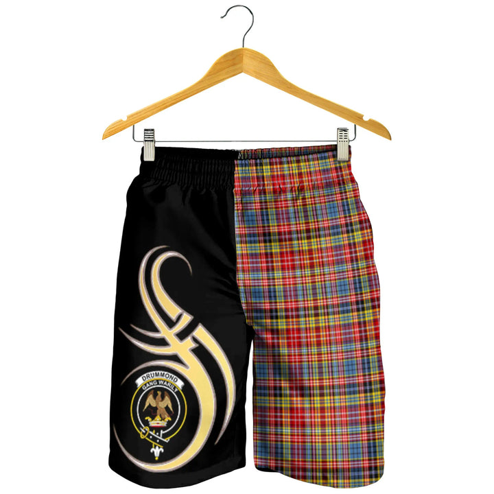 Scottish Drummond of Strathallan Clan Crest Tartan Believe in Me Men's Shorts