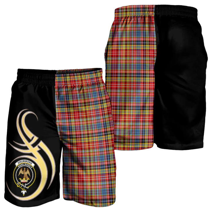Scottish Drummond of Strathallan Clan Crest Tartan Believe in Me Men's Shorts