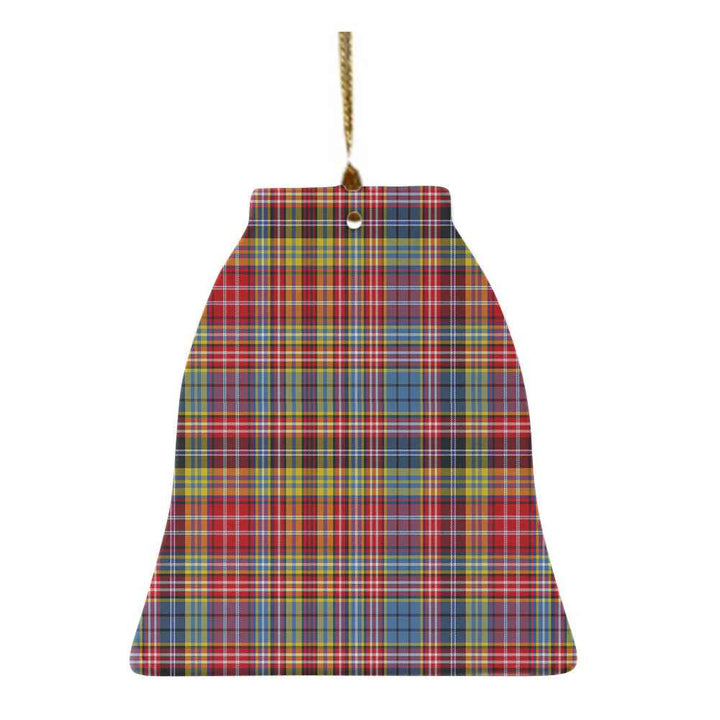 Scottish Drummond of Strathallan Clan Tartan Ceramic Ornament Bell Shape Tartan Plaid
