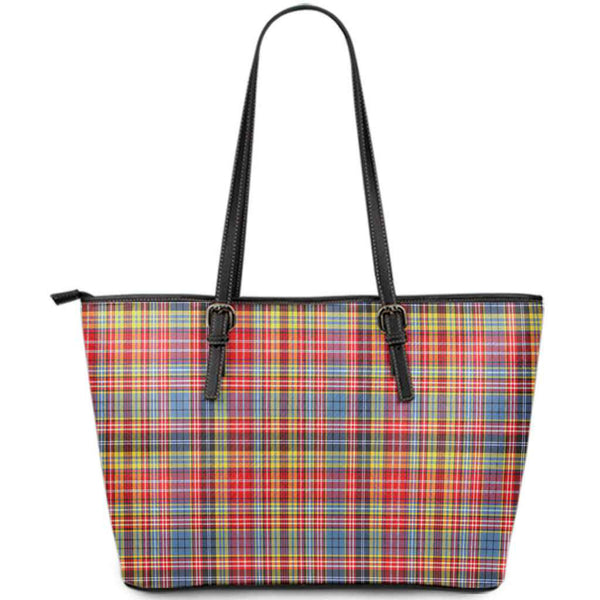 Scottish Drummond of Strathallan Clan Tartan Leather Tote Tartan Plaid