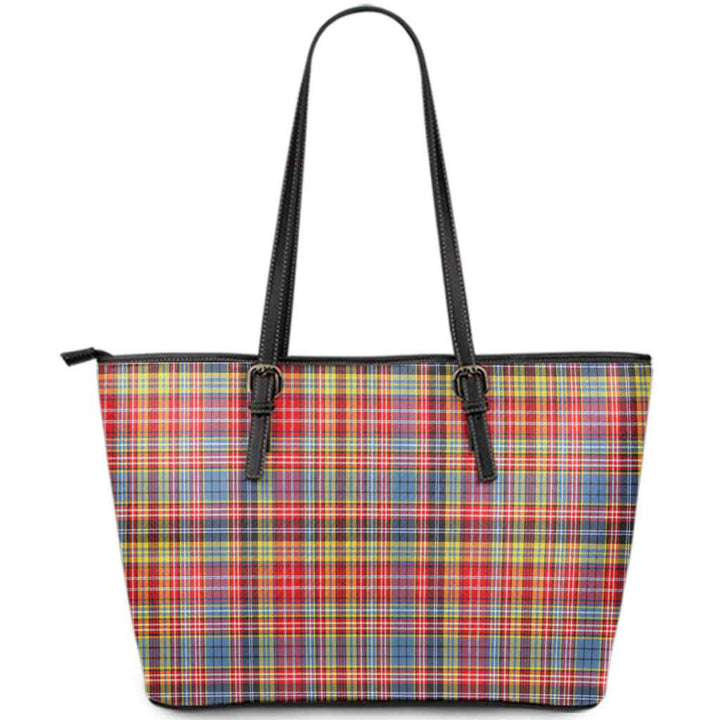 Scottish Drummond of Strathallan Clan Tartan Leather Tote Tartan Plaid