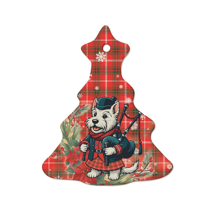 Scottish Duke of Rothesay Modern Clan Tartan Ceramic Ornament Cute Scottish Terrier Dog Tree Style Tartan Plaid