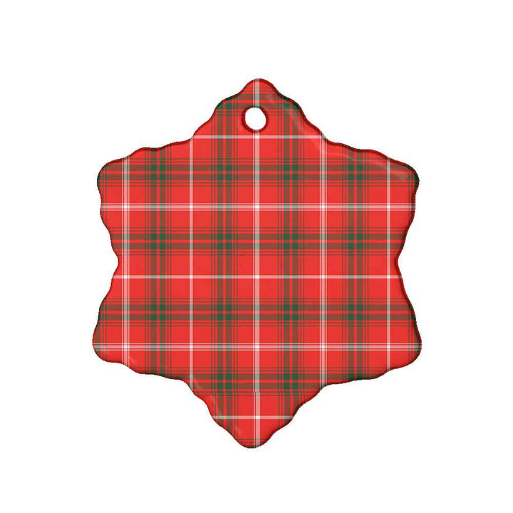 Scottish Duke of Rothesay Modern Clan Tartan Ceramic Ornament Snow Flake Shape Tartan Plaid