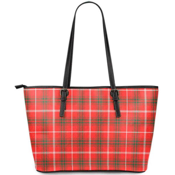Scottish Duke of Rothesay Modern Clan Tartan Leather Tote Tartan Plaid