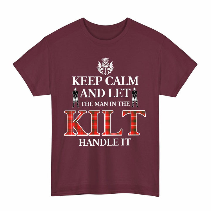Scottish Duke of Rothesay Modern Clan Tartan T-Shirt - Keep Calm Tartan Plaid Maroon Color