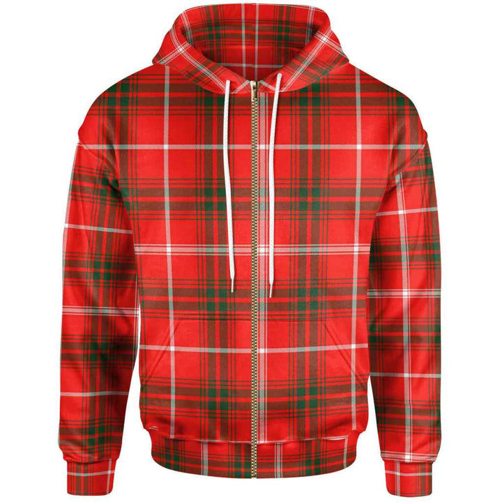 Scottish Duke of Rothesay Modern Clan Tartan Hoodie Zip Tartan Plaid