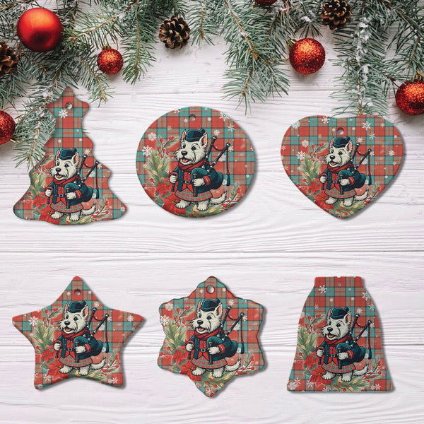 Scottish Dunbar Ancient Clan Tartan Ceramic Ornament Cute Scottish Terrier Dog All Style Tartan Plaid