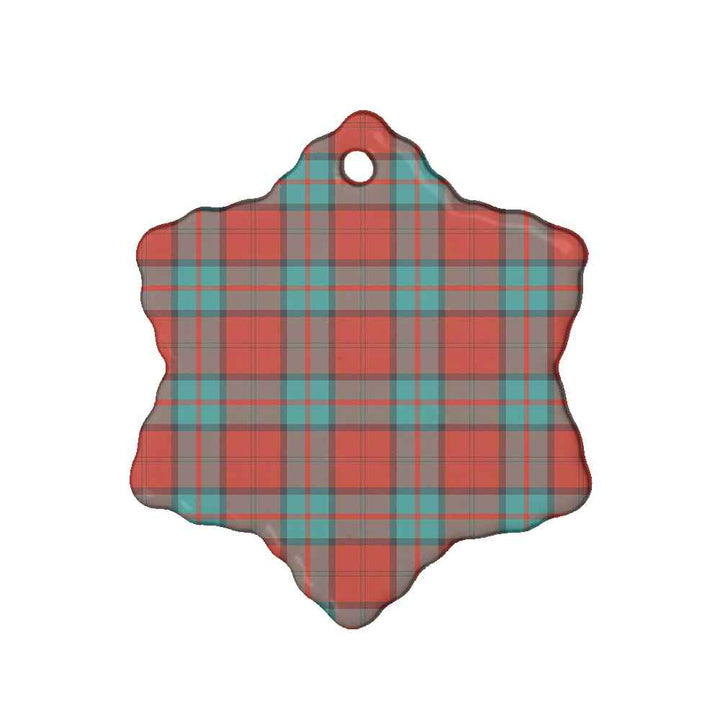 Scottish Dunbar Ancient Clan Tartan Ceramic Ornament Snow Flake Shape Tartan Plaid