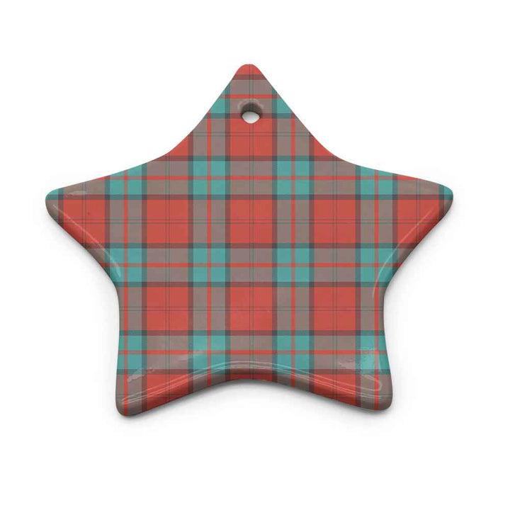 Scottish Dunbar Ancient Clan Tartan Ceramic Ornament Star Shape Tartan Plaid