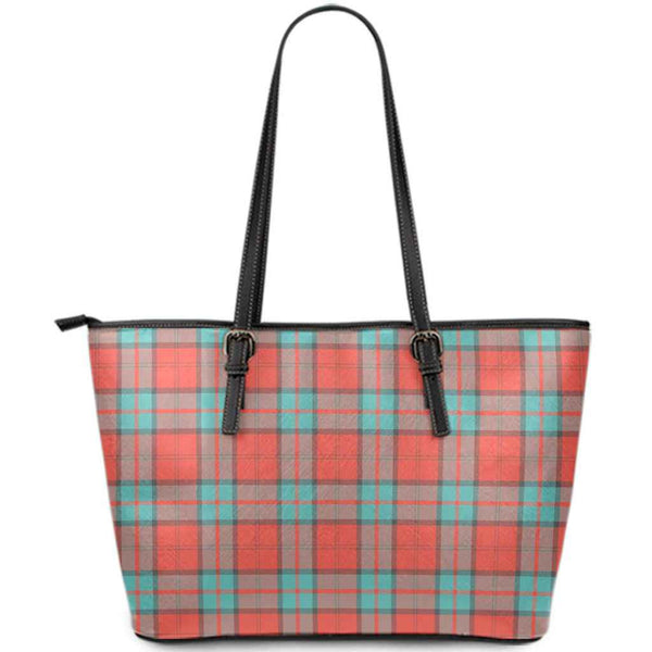 Scottish Dunbar Ancient Clan Tartan Leather Tote Tartan Plaid