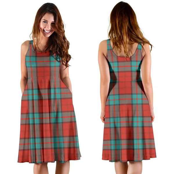 Scottish Dunbar Ancient Clan Tartan Women Midi Dress