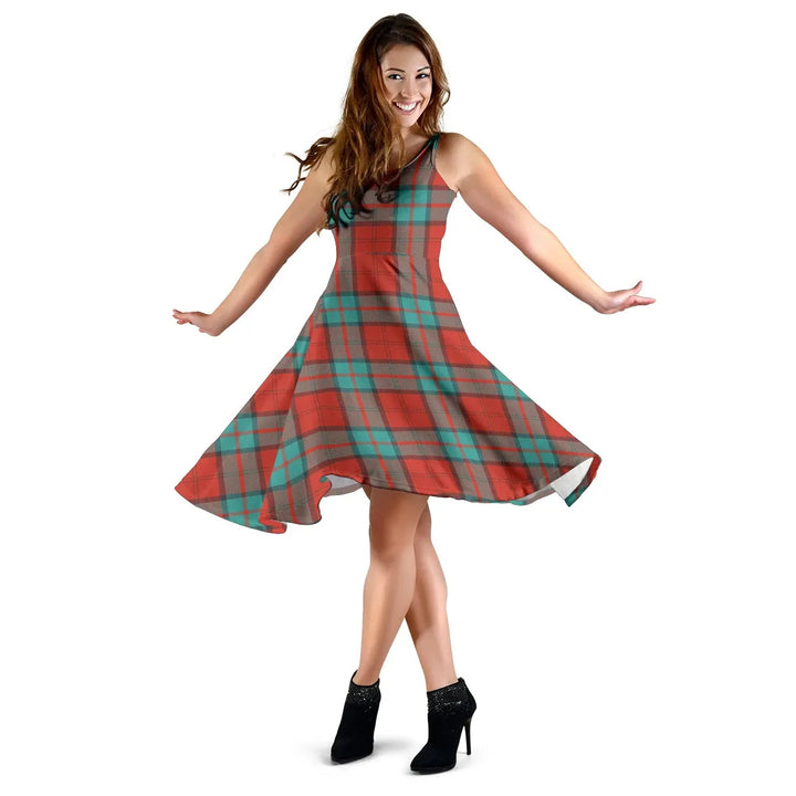 Scottish Dunbar Ancient Clan Tartan Women Midi Dress