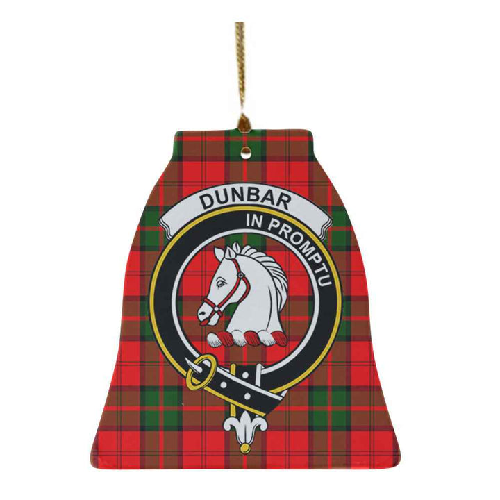 Scottish Dunbar Clan Crest Tartan Ceramic Ornament Bell Shape Tartan Plaid
